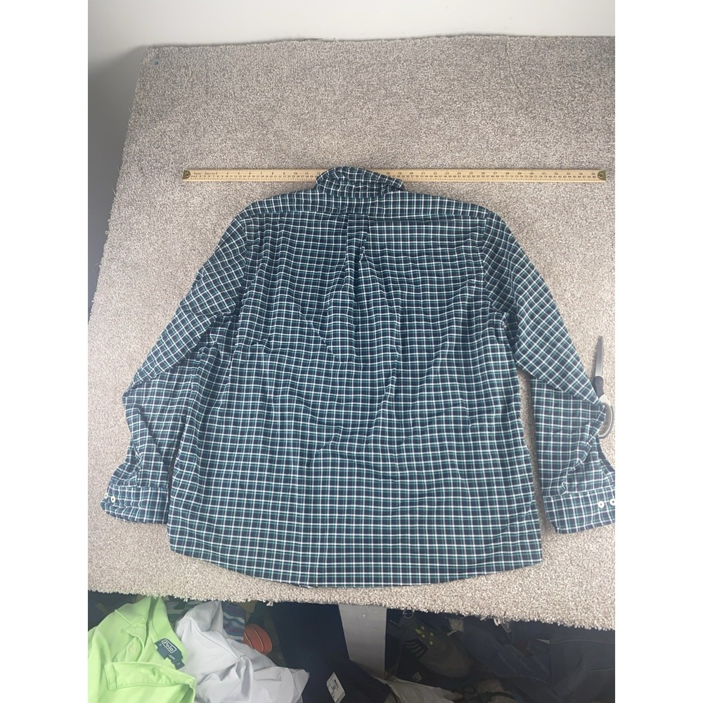 Brooks Brothers Regent Fit Shirt Nylon/Spandex Mens XXL Green/Blue Plaid Lamb - Picture 8 of 8